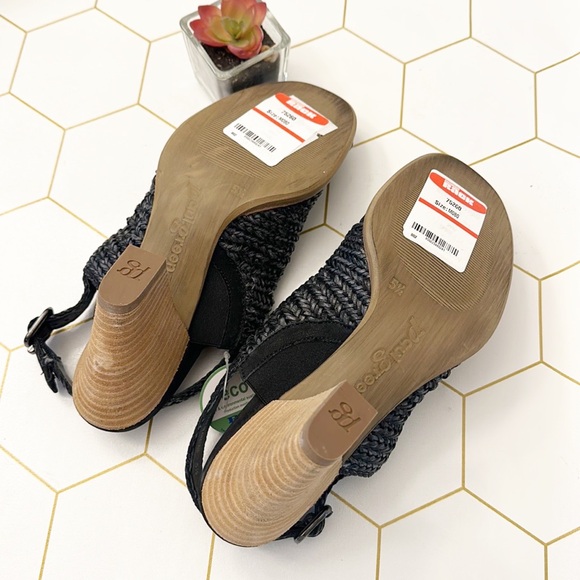 NEW Paul Green Helena Black Woven Slingback heel sandals women size 8 - Picture 6 of 6